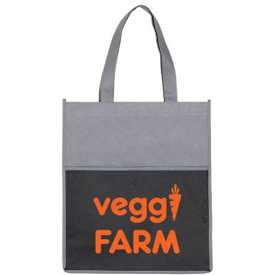 Polypropylene royal blue diamond shopper tote with logo.