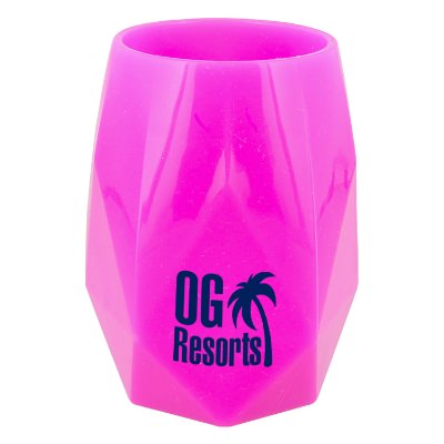 Silicone purple wine tumbler with custom logo.