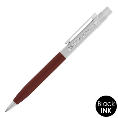 Stainless Steel chrome trim pen with custom engraved logo