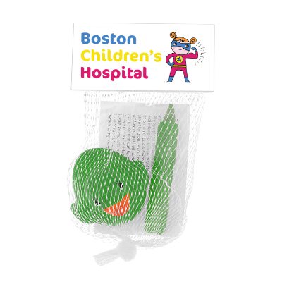 Plastic green branded rubber duck set.
