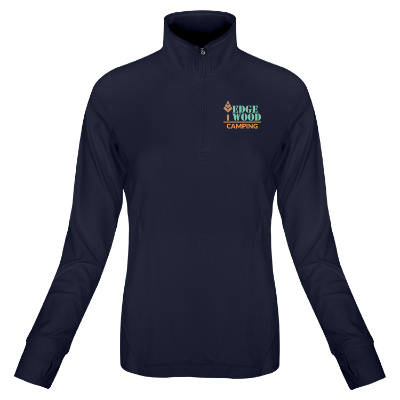 Personalized ladies' quarter-zip with full color logo.