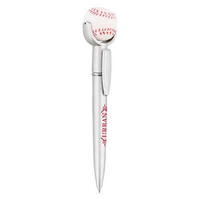 Foam and plastic baseball stress reliever pen top.