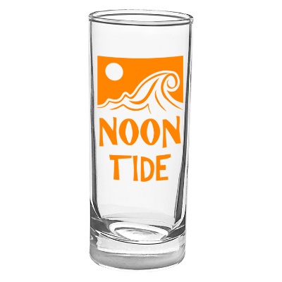 Clear shooter with custom logo.