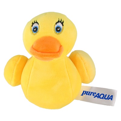Yellow foam stress ball with a personalized imprint.