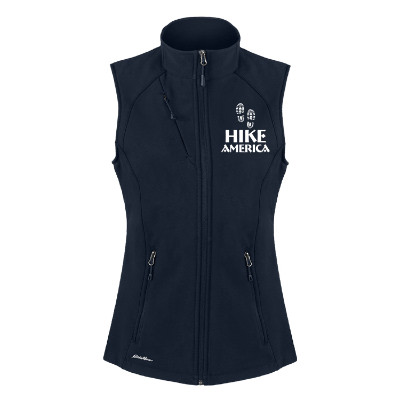 Black soft shell vest with custom logo.