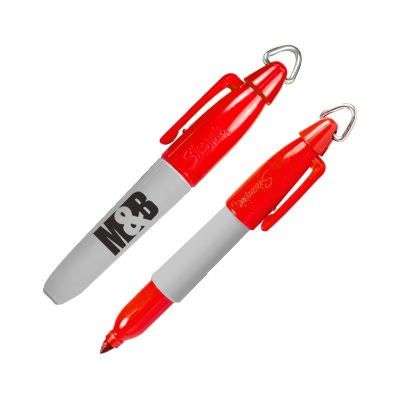 Personalized mini gray marker with colored cap.