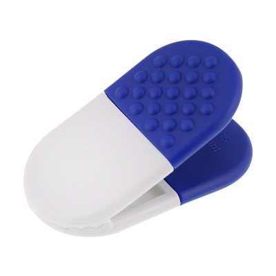 Plastic blue capsule magnet chip clip blank.