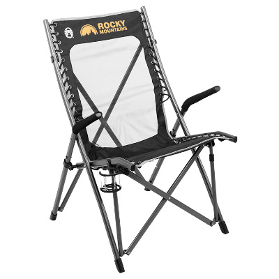 Black polyester chair with a personalized logo.