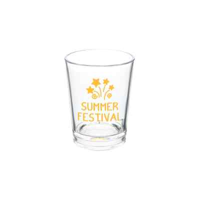 Arcylic clear shot glass with custom imprint in 1.25 ounces.