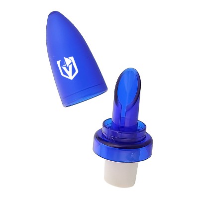 ABS plastic and rubber wine nozzle with one color promotional imprint.