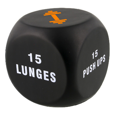 Foam exercise die with custom logo.