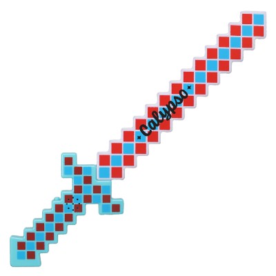 Plastic blue with red custom light up sword.