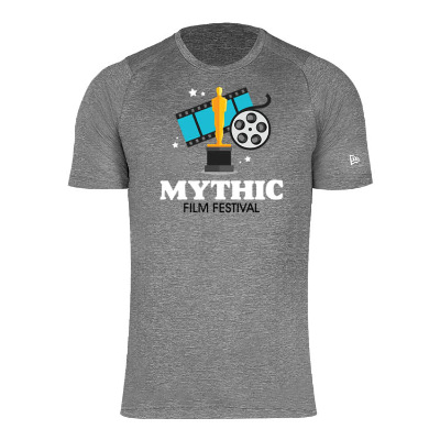 Personalized rain storm grey t-shirt with full color logo.