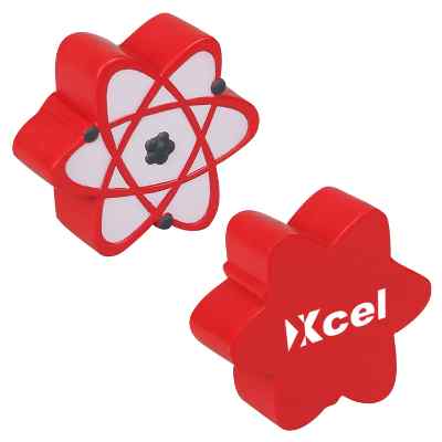 Foam atomic symbol stress ball with custom imprint.