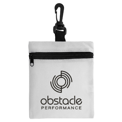 White polypropylene first aid kit with a personalized logo.
