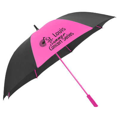 Personalized black with fuchsia splash of color golf umbrella.