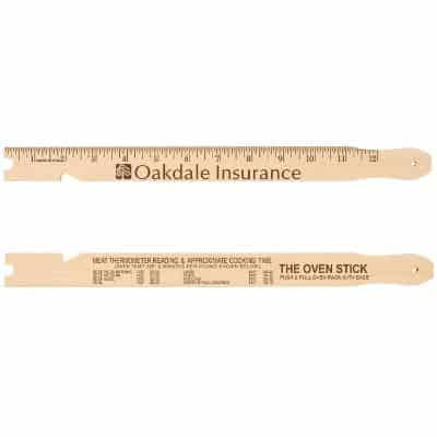 12 inch measuring customized wood oven stick.
