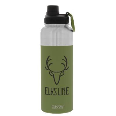 Stainless green water bottle with custom logo in 40 oz.