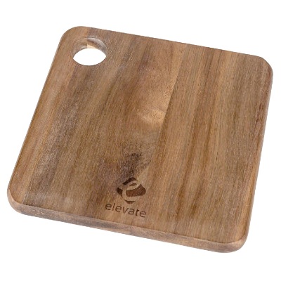 Acacia wood la cuisine cheese board with personalized laser engraved imprint.