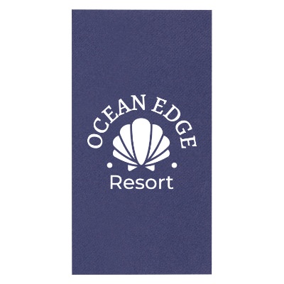 2Ply tissue skipper blue color linen guest towel napkins personalized.