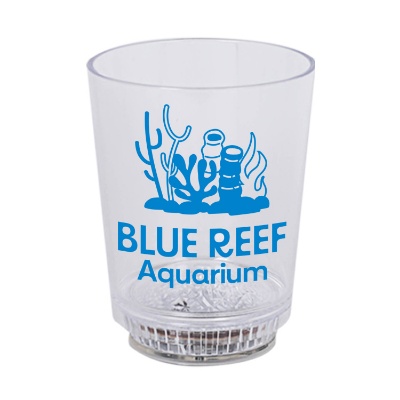 Acrylic clear beer glass with custom logo in 12 ounces.