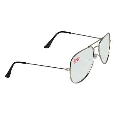 Metal aviator blue light blocking glasses.