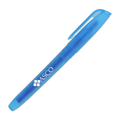 Plastic nifty highlighter with branded logo.