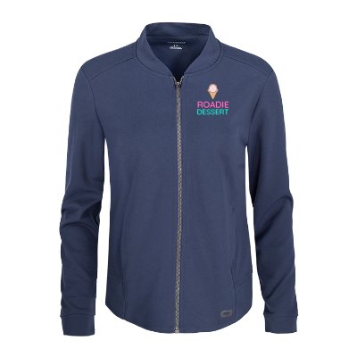 Ladies Navy Embroidered Custom Full-Zip Jacket