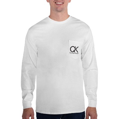 Custom white long sleeve t-shirt with logo.