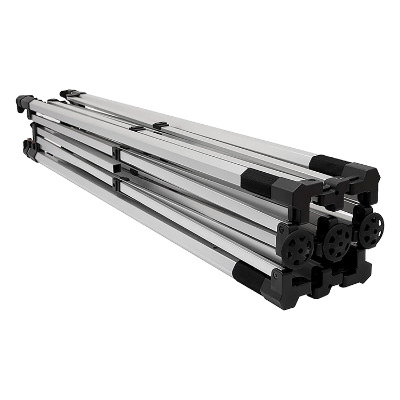Silver 10-ft. gable tent frame with no imprint.