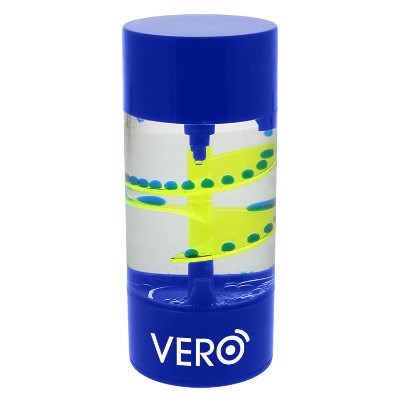 Plastic liquid spiral timer with promotional one color imprint.