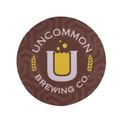 Foam round personalized coaster.