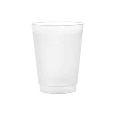 Durable plastic frosted plastic cup blank in 10 ounces.