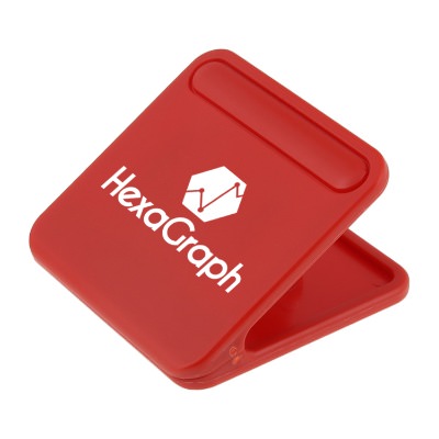 Plastic red square chip clip logoed.