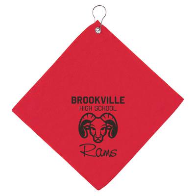 Custom microfiber golf towel.