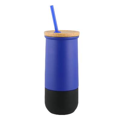 Blank two tone tumbler with lid and straw.