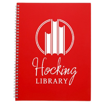 Red FSC mix remark notebook with a custom imprint.