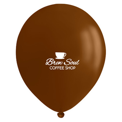 Brown latex balloon with a personalized logo
