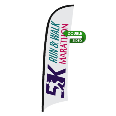 13-ft. double-sided replacement flag with custom logo.