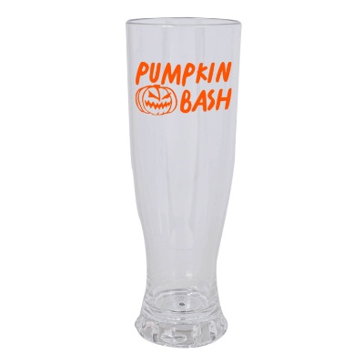 Acrylic clear beer glass with custom logo in 22 ounces.