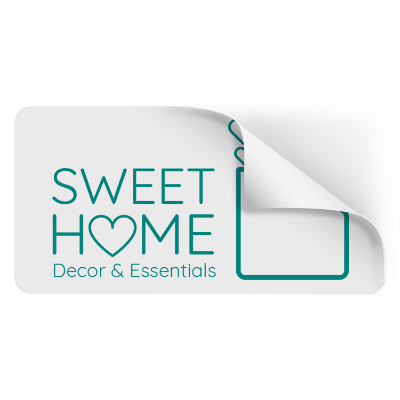 6x3 inch rectangle sticker with custom imprint.