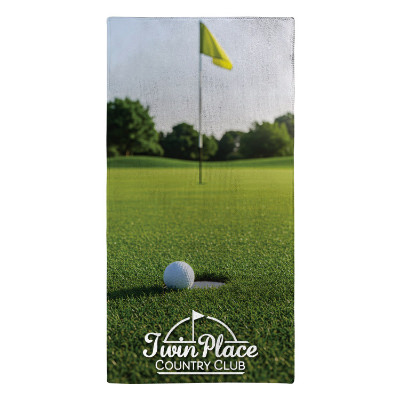 Cooling towel with custom full color imprint.