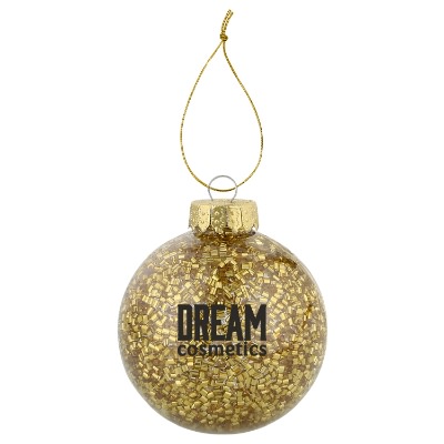 Gold metal ornament with a custom logo