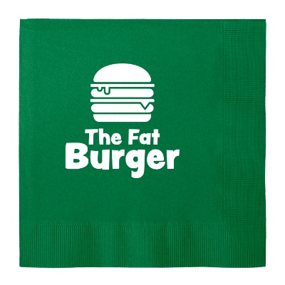 3Ply tissue neon blue lunch napkin with custom logo.