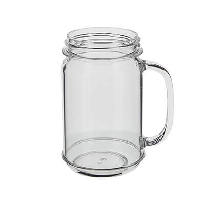 Acrylic clear beer glass blank in 16 ounces.
