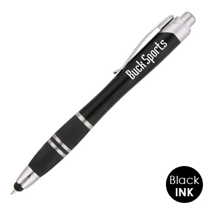 Plastic missy pen with stylus.