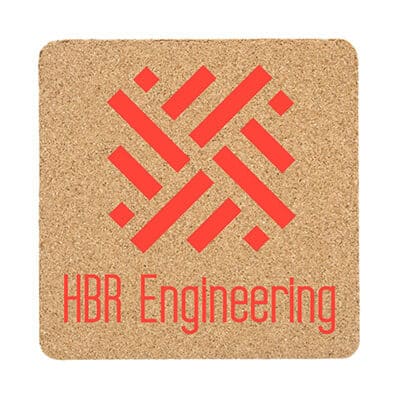 5 inch cork square coaster with logoed print.