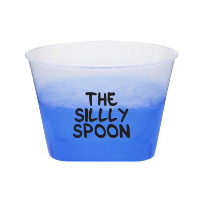 Color-changing bowl with custom promotional logo.