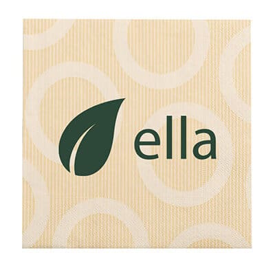 2Ply tissue circles cream foil stamped lunch napkins custom printed.