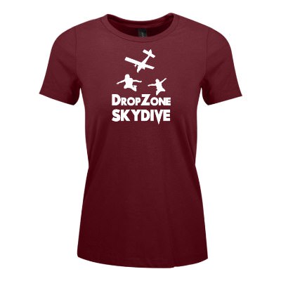 Maroon mist ladies' t-shirt with custom logo.